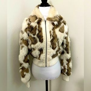 ***SOLD*** Vintage Faux Fur Jacket 90s Lottie Yellowjackets Halloween Costume